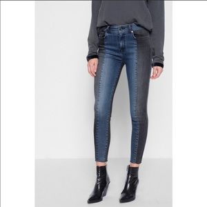 7 For All Mankind Two Toned Skinny Jeans, SZ 28